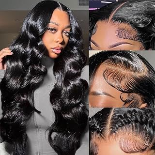 220 Density 30 Inch Body Wave Lace Front Wigs Human Hair, 13x6 HD Transparent Lace Front Wigs Human Hair Glueless Frontal Body Wave Wig for Women, Pre Plucked, Tangle Free, Average Cap, 30 Inch