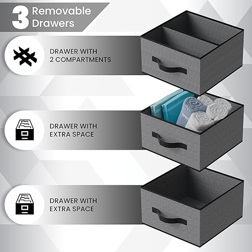 Miniatura 5 de Organizador colgante de armario con cajones, estantes plegables de 6 niveles para ropa, zapatos, juguetes y bolso, organizador de almacenamiento con