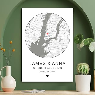 OGboys Where It All Began Personalized Map Print, The Night We Met, First Date Map, Couple Gifts for Anniversary, Valentines Day Gift for Girlfriend Boyfriend, Christmas Gifts - #2