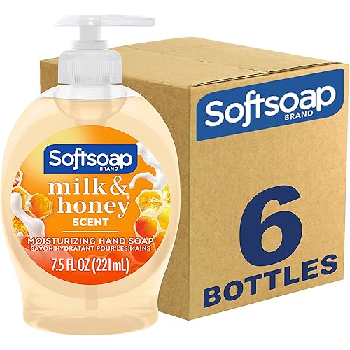 Softsoap Moisturizing Liquid Hand Soap, Milk and Honey, 7.5 Fluid Ounce, Pack of 6 (Package may vary)
