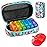 Serfeymi Weekly Travel Pill Organizer 2 Times A Day AM PM Upgraded Rainbow Pill Box 7 Day with Portable Zipper Canvas Pill Case, Medicine Organizer for Pills, Vitamins, Fish Oils - Green 01