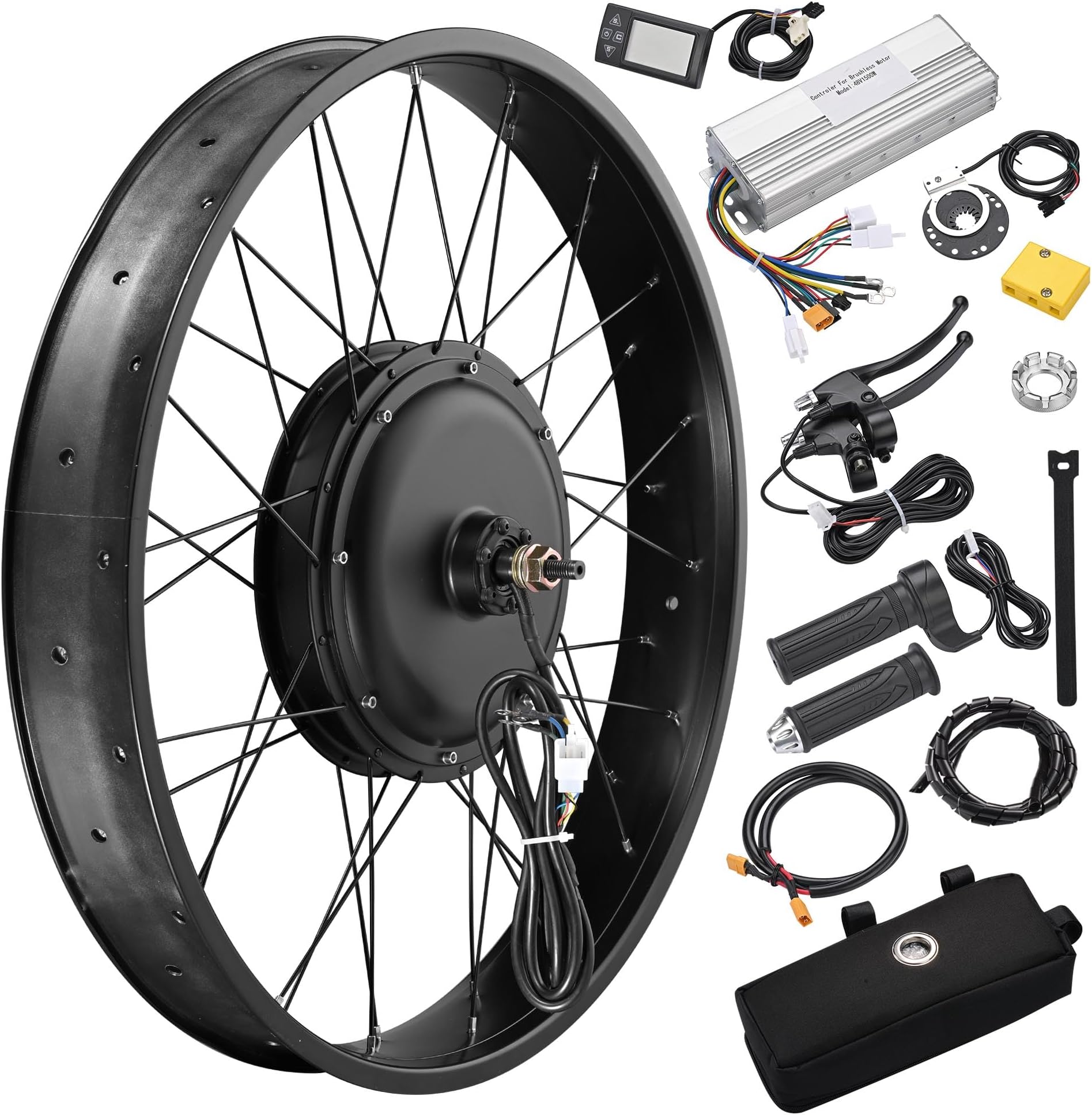 48V 1500W E-bike Conversion Kit w/ LCD Display For Fat tire