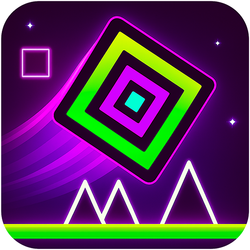 Würfel Spiel: Jump & Dash Geometrie Arcade Spiel – Springe durch Level im Square World Game