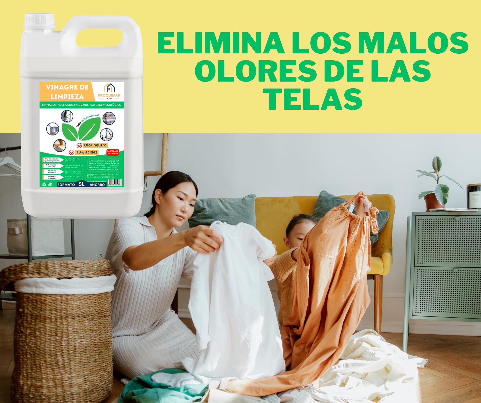 Vinagre de Limpieza 10º Limpiador Natural Multiusos Desengrasante Desinfectante Ecológico