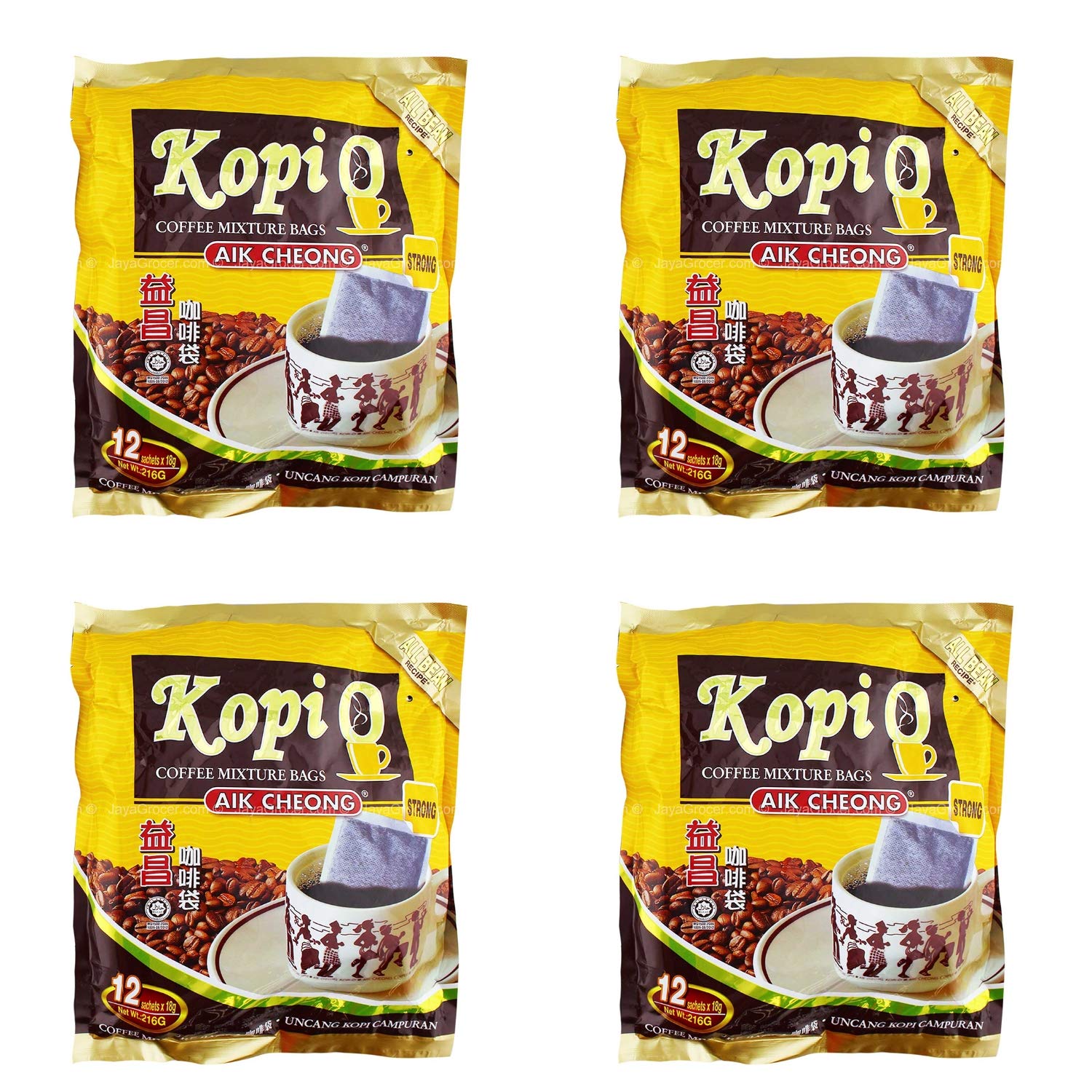 Amazon Com 10 Pack Aik Cheong Kopi O Strong Coffee Mixture Bags Imported From Malaysia 10x12 Bags Grocery Gourmet Food