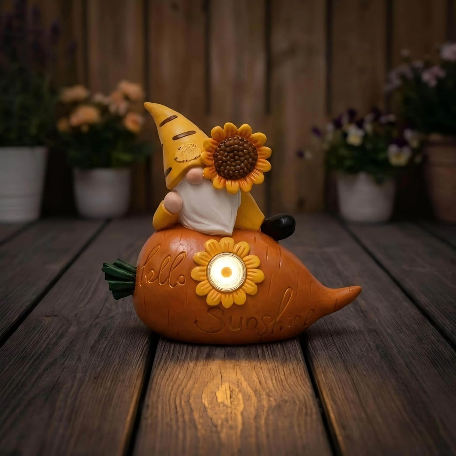 Funny Garden Gnomes & Yard Gnomes, Gnome Solar Lights Outdoor Garden, Gnome Garden Decor, Outdoor Fairy Garden Accessories & Lawn Gnome