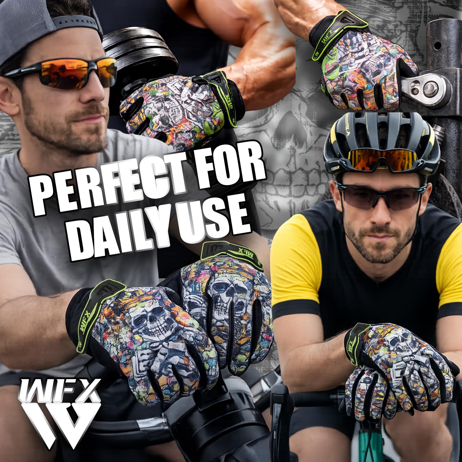 WFX Motorbike Gloves for Men & Women, Cycling Gloves Breathable Touchscreen Dirt Bike Racing Gloves for ATV, MTB, BMX & Motocross Riding Racing, Bicycle — view 7