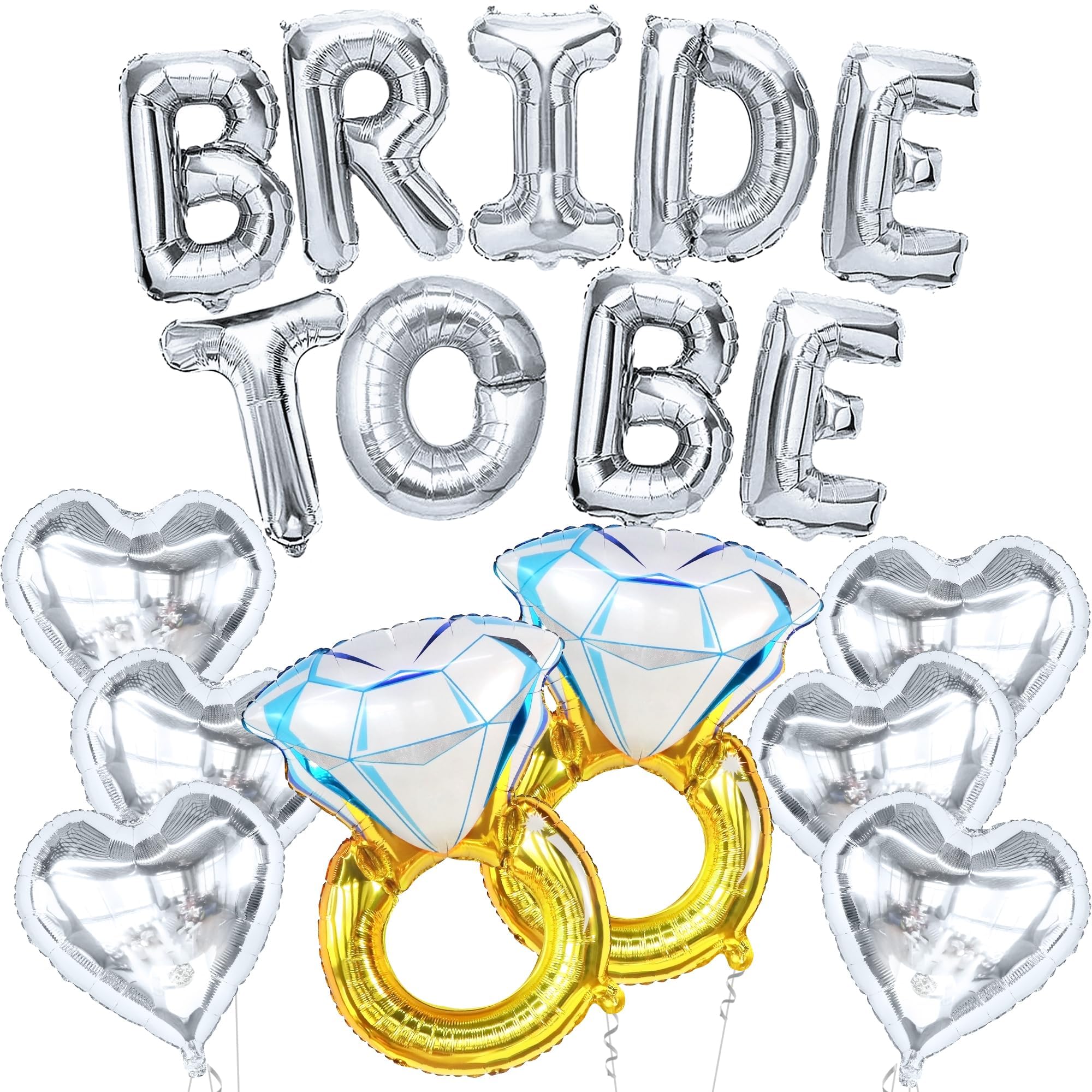 KatchOn Silver Bride To Be Balloons Set - Pack of 17 | Bachelorette Party Decorations Silver | Bride Balloons, Bridal Shower Decorations | Bridal