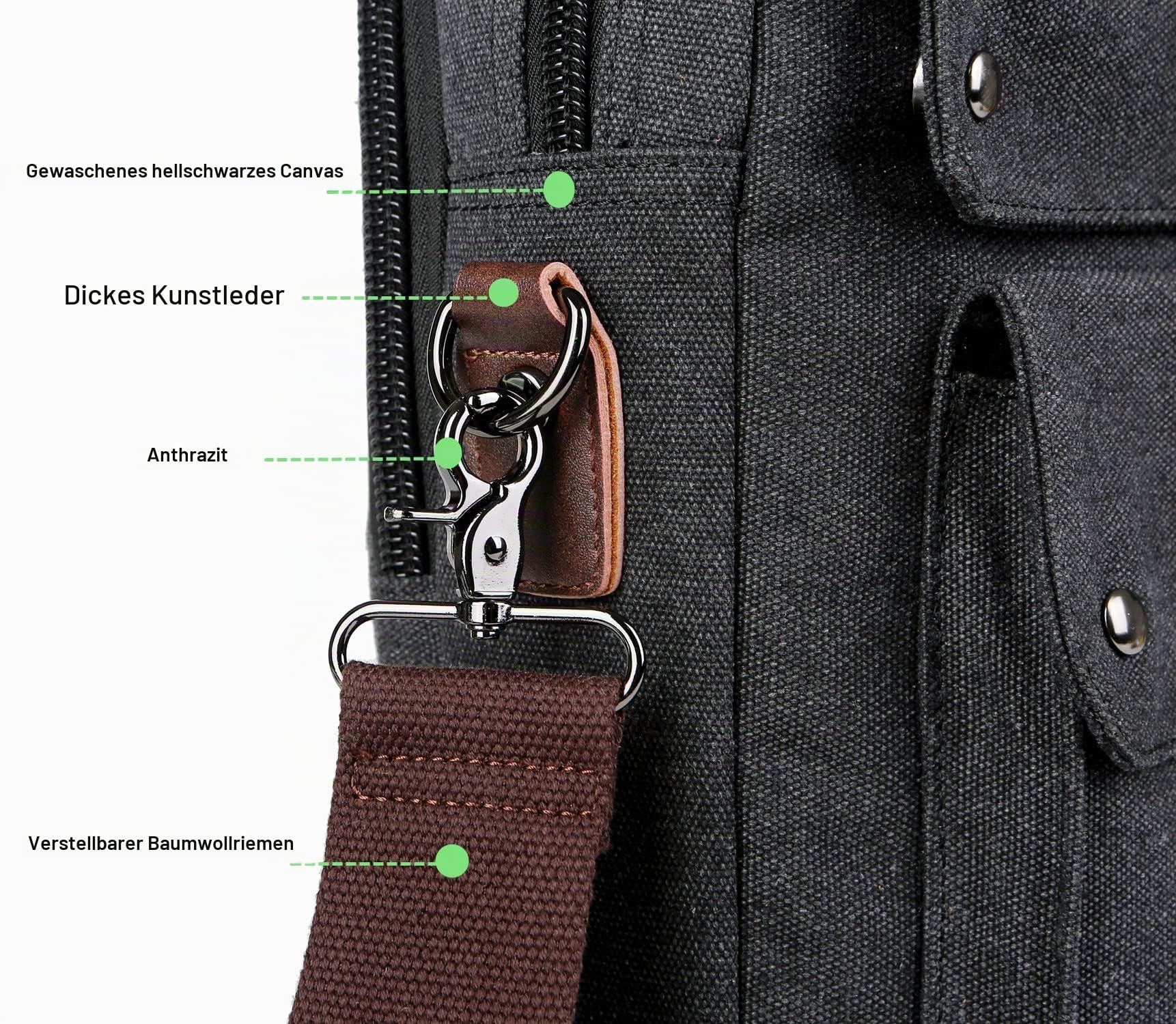 Baosha Herren Umhängetaschen Aktentasche Laptoptasche für 17 zoll Laptop Männer Groß Arbeitstasche Canvas Messenger Bag Schultertasche BC-07