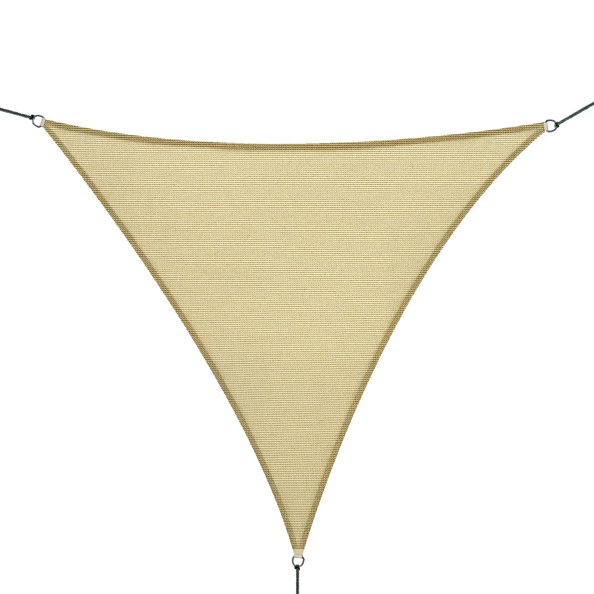 Voile d'ombrage triangulaire 4x4x4 m polyéthylène haute densité sable