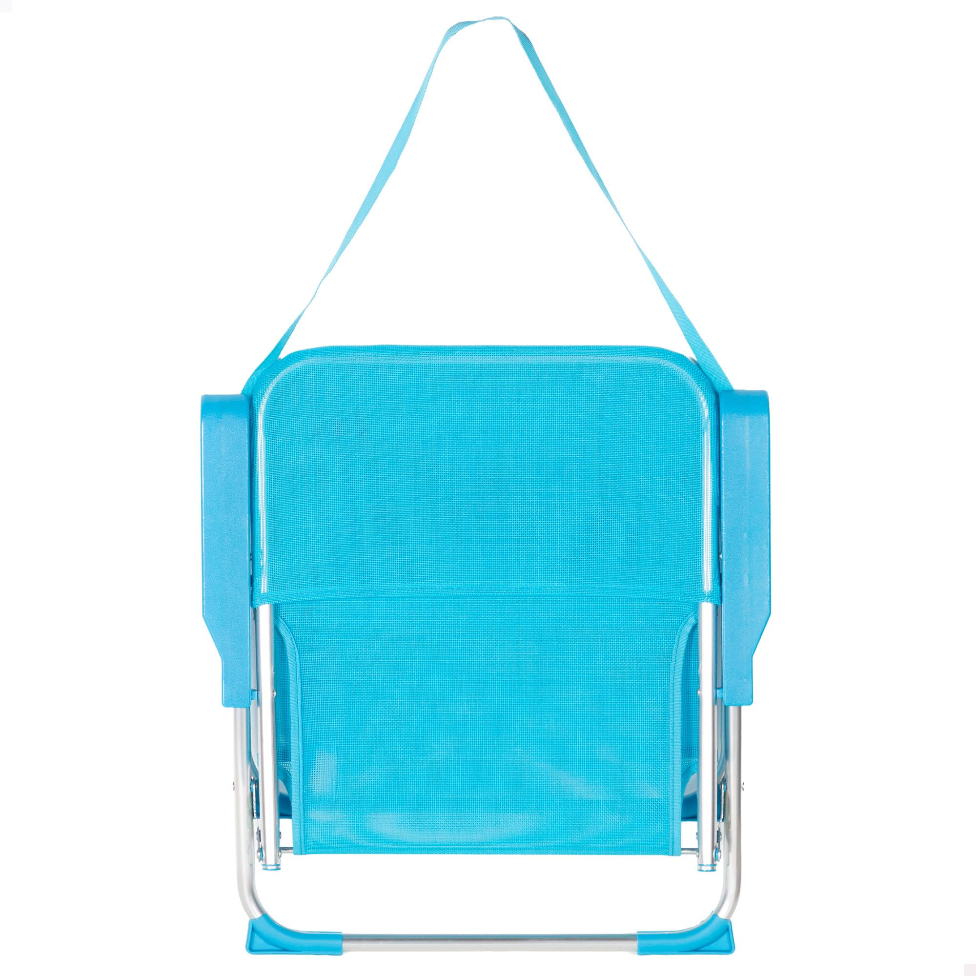 AKTIVE Pack 2 Sillas de Playa Plegables 44x40x72 cm, Estructura de Aluminio, Textileno Transpirable, hasta 110 kg, Plegables con asa, Azul (85526)