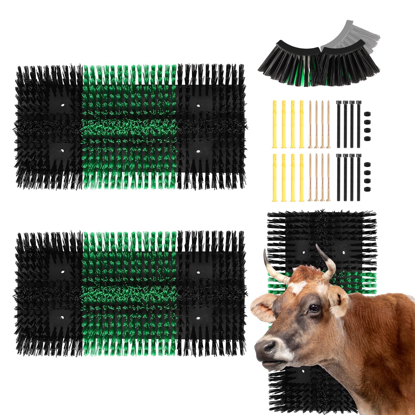 2pcs Upgraded XL Livestock Scratching Brush with 16 Screws – Large Cattle and Horse Grooming Brush, Itch Relief for Horses, Goat, Cattle,Cow,Sheep, and Pig,Suitable for farms and ranches
