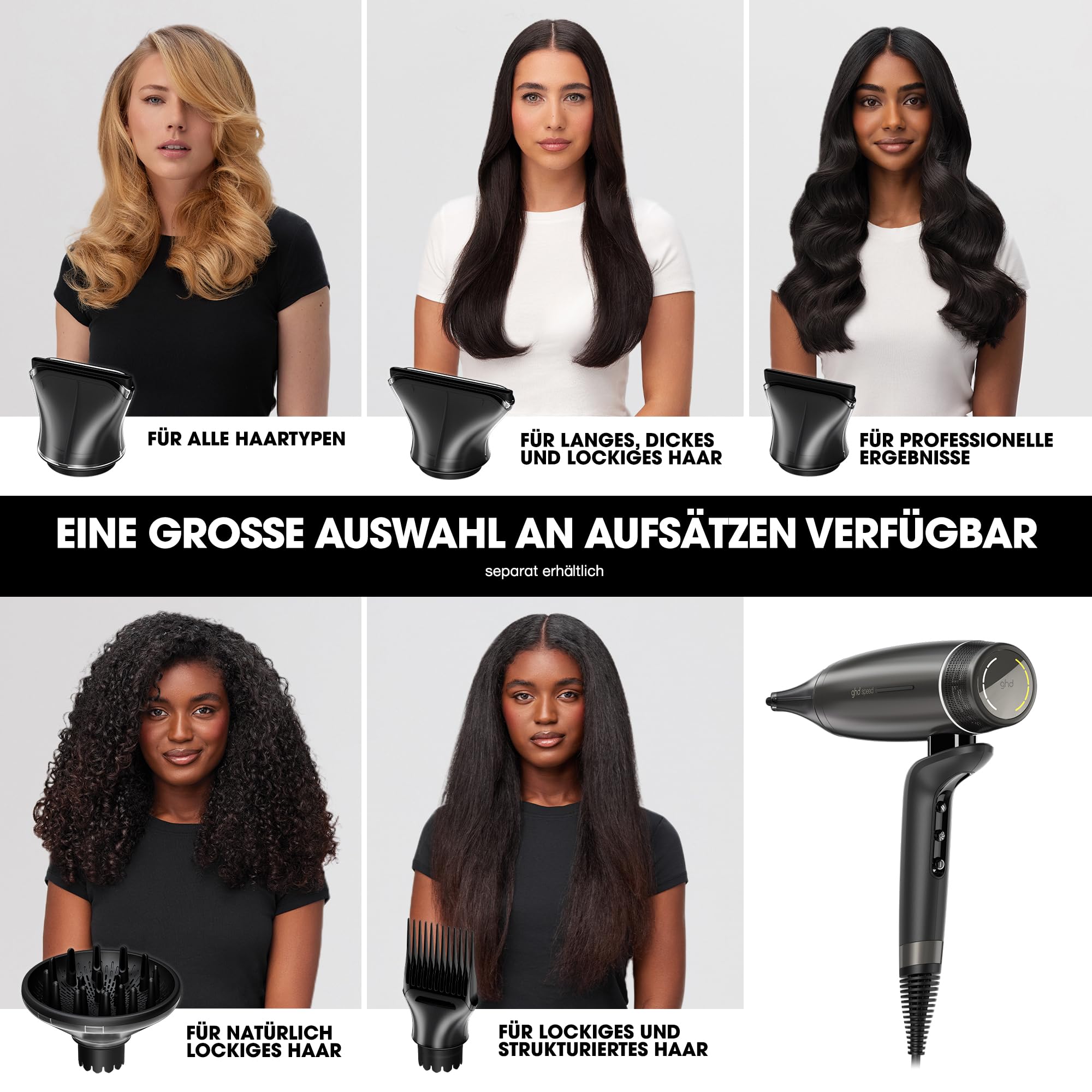 ghd speed Föhn: Profi-Haartrockner für ultra-schnelles Trocknen, Anti Frizz | Premium Haartrockner, Halo Dual-Luftstrom Technologie, Power mit Kontrolle, Cool-Touch & Cool-Scalp Gefühl, ohne Hitzeschäden