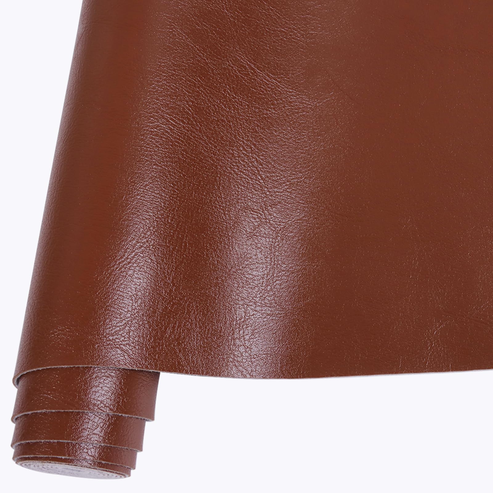 GLOREIEYGLOREIEY Smooth Solid Color Faux Leather Sheets Roll 12"X53" (30cmX135cm),Very Suitable for Making Crafts, Leather Earrings, Bows,Sewing (Dark Brown)