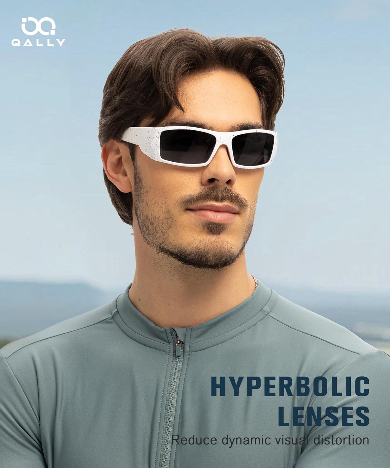 Sports Sunglasses-Men Polarized Mens-Sunglasses: Wrap Around Sun Glasses for Cycling Fishing with UV400 Protection