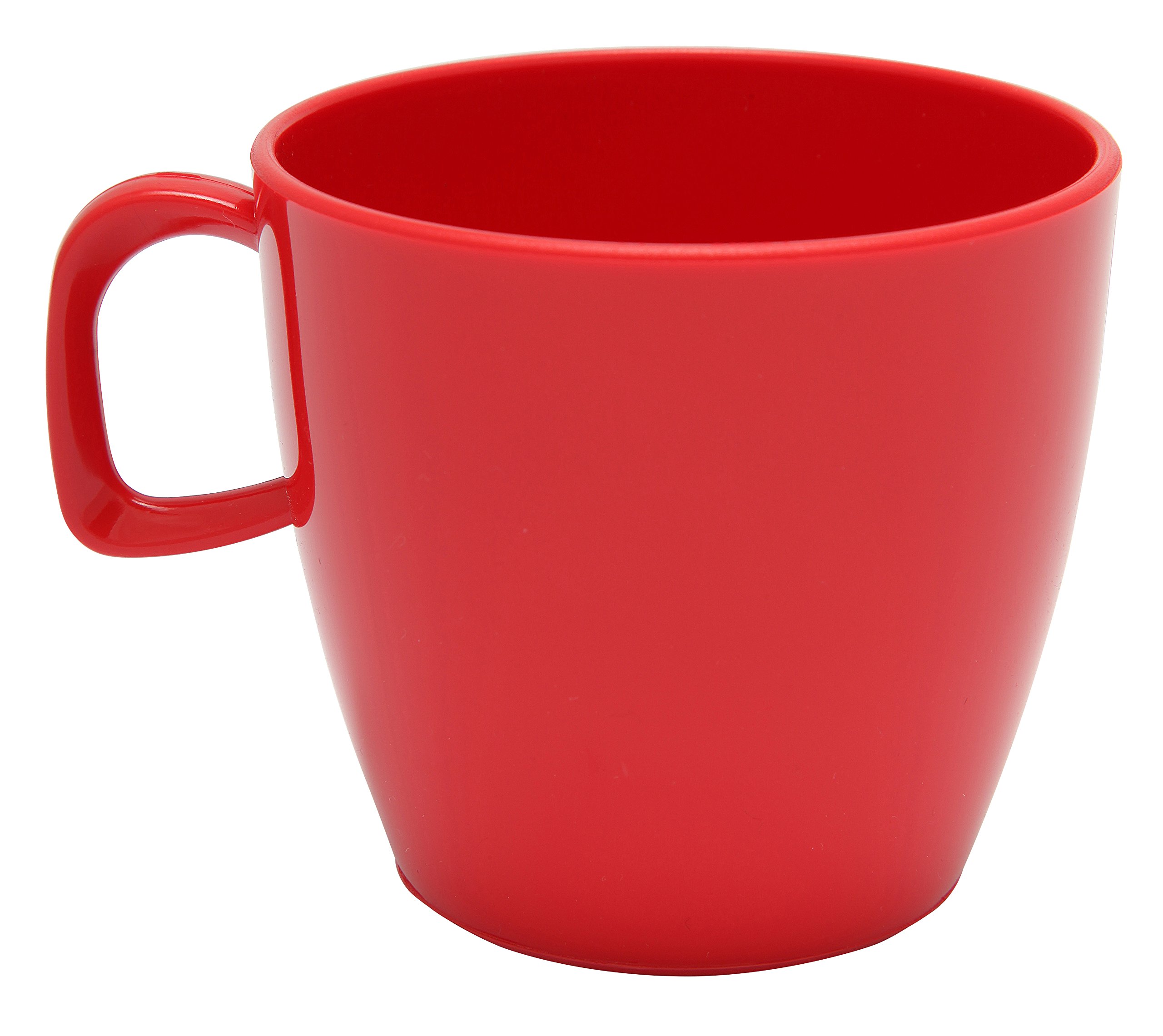 Harfield 220ml Red Small Children's Tea Cups - Pack of 4 Reusable Virtually Unbreakable Polycarbonate Plastic