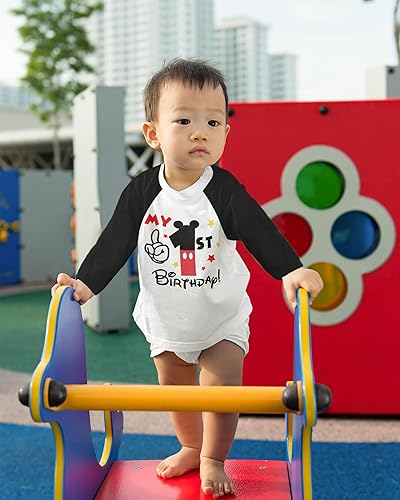 Miniatura 2 de Luke & Lulu First Birthday Outfits for Baby Boys Shirts - Mouse Theme, One, 1st Birthday