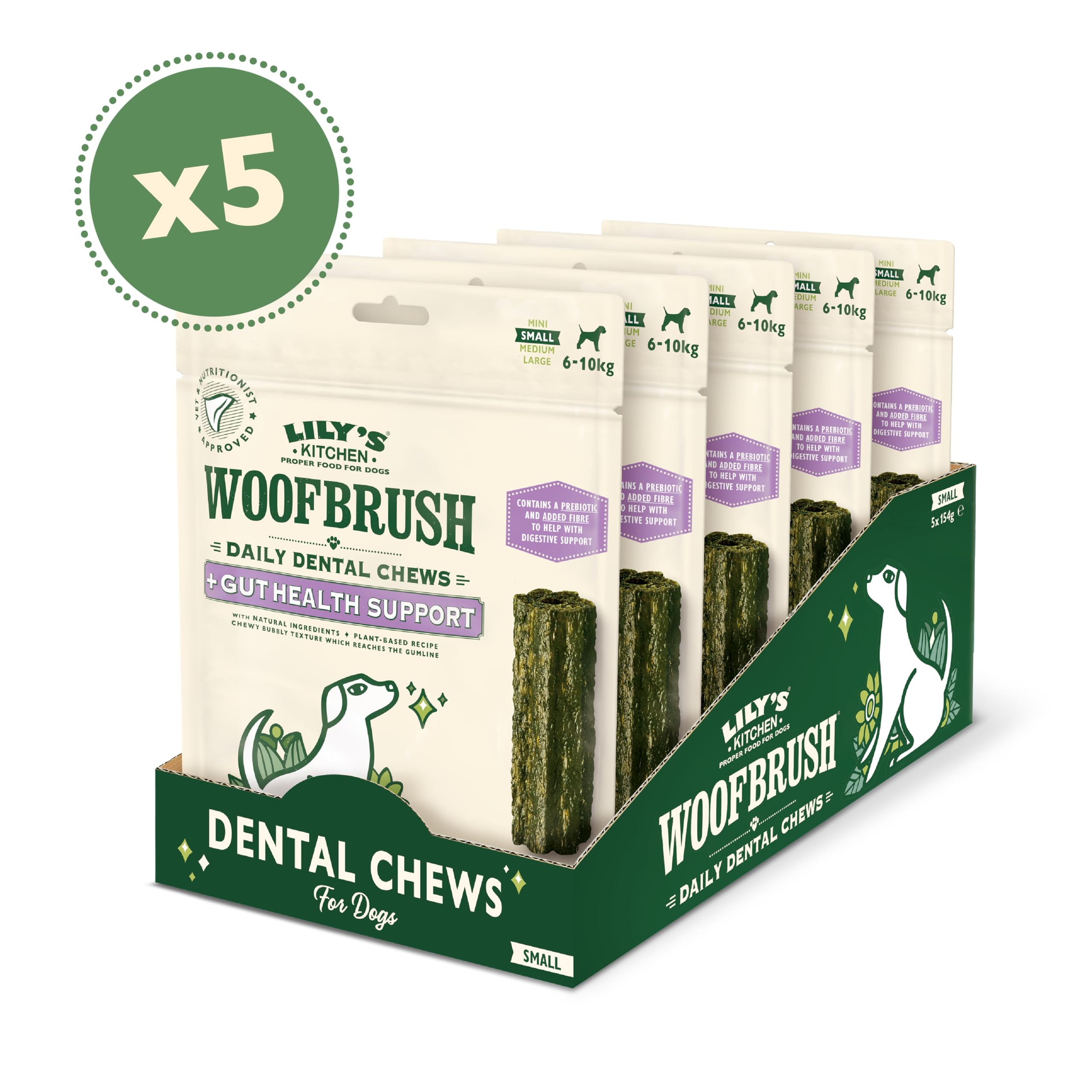 Lilys Kitchen Woofbrush Gut Health Dental Chew Natural Dental