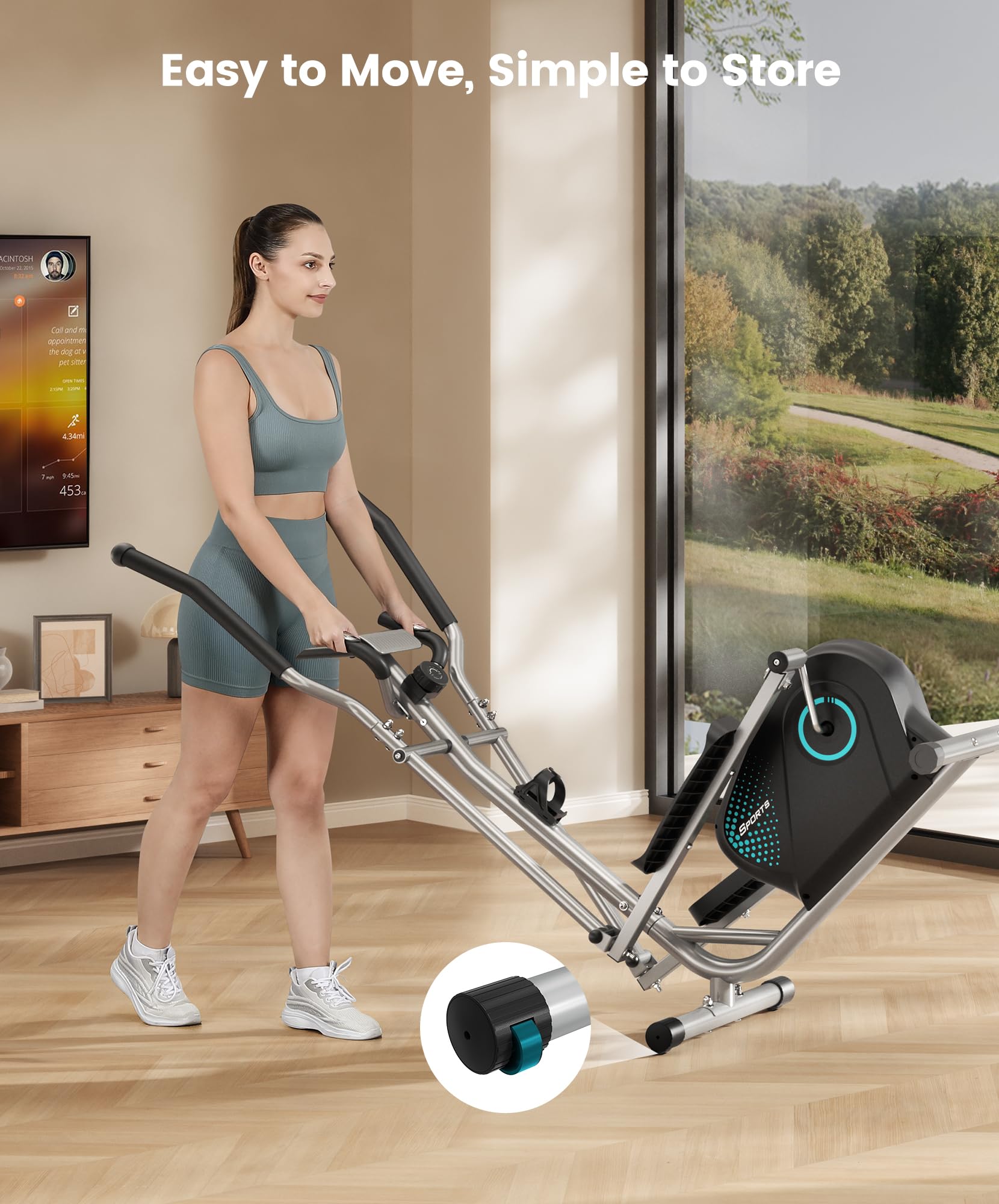 Dripex Velo Elliptique pour Maison, Vélo Elliptique Silencieux avec Volant d’Inertie 6 kg, 16 Niveaux de Résistance Réglables, Capteur de Pouls et Écran LCD, Appareil de Fitness Cardio