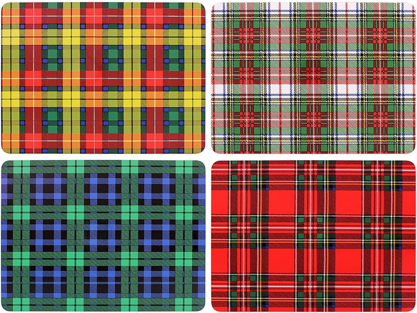 The Leonardo Collection Tartan Placemats Set 4 Tartan Table Place Mats Set Of 4 | Non Slip Washable Table Mats For Dining | Easy To Clean And Mantain Table Mats | Set Of 4 Printed Designer Placemats