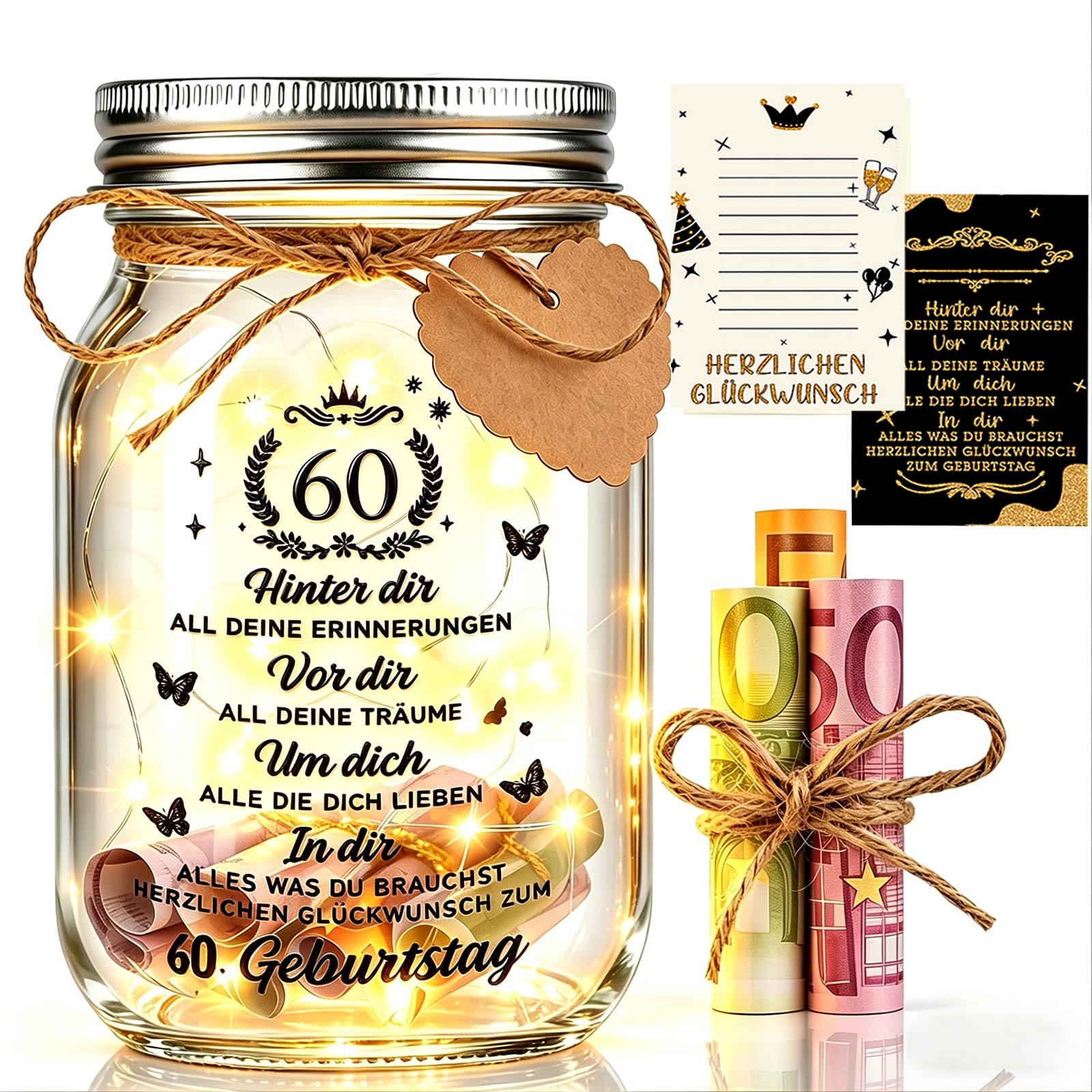 Geburtstag Frau Mann LED Flaschenlicht Geburtstag