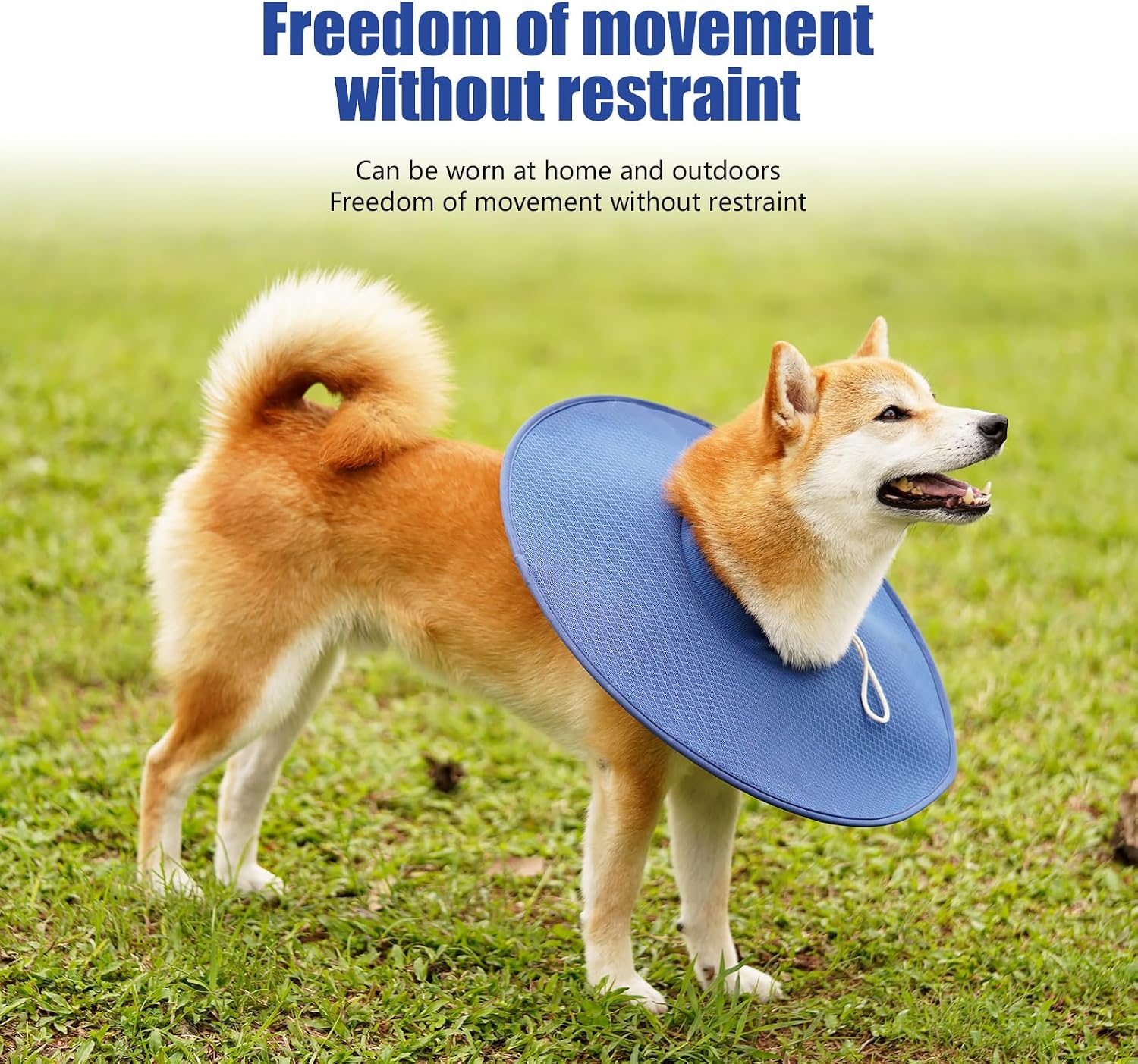 Dog Recovery Collar,Dog Soft Cone Collar Alternative After Surgery,Adjustable,Breathable E Collar for Large/Medium/Small Dogs Cats,Blue M