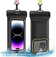 Vista 6 de Funda impermeable flotante para teléfono, bolsa impermeable con cordón para teléfono celular para iPhone, Samsung Galaxy, Pixel, bolsa seca