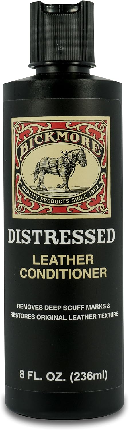 Bickmore Distressed Leather Conditioner 8 oz - Cleaner and Conditioner Lotion for Distressed Leather - Soften and Restore Jackets, Shoes, Boots, Bags and More