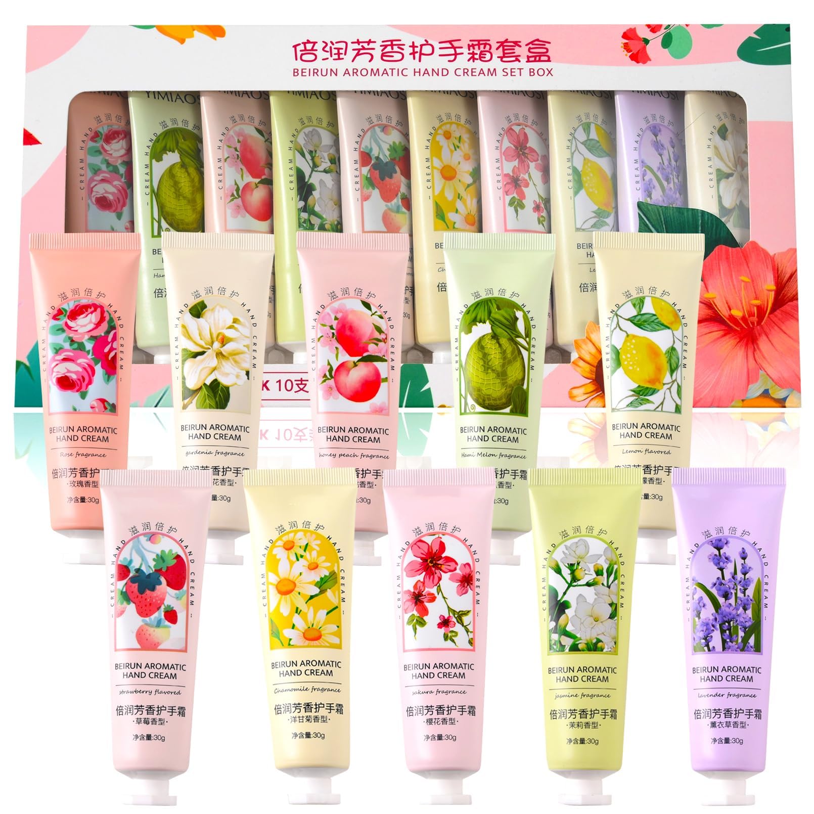 NALACAL Hand Cream Gift 10 Pack Set, Hand Lotion Travel Size, Hand Cream for Women,Natural Plant Hand Cream For Dry Cracked Hands,Moisturizing Hand Care Cream,Hand Cream Travel Size with Natural Aloe