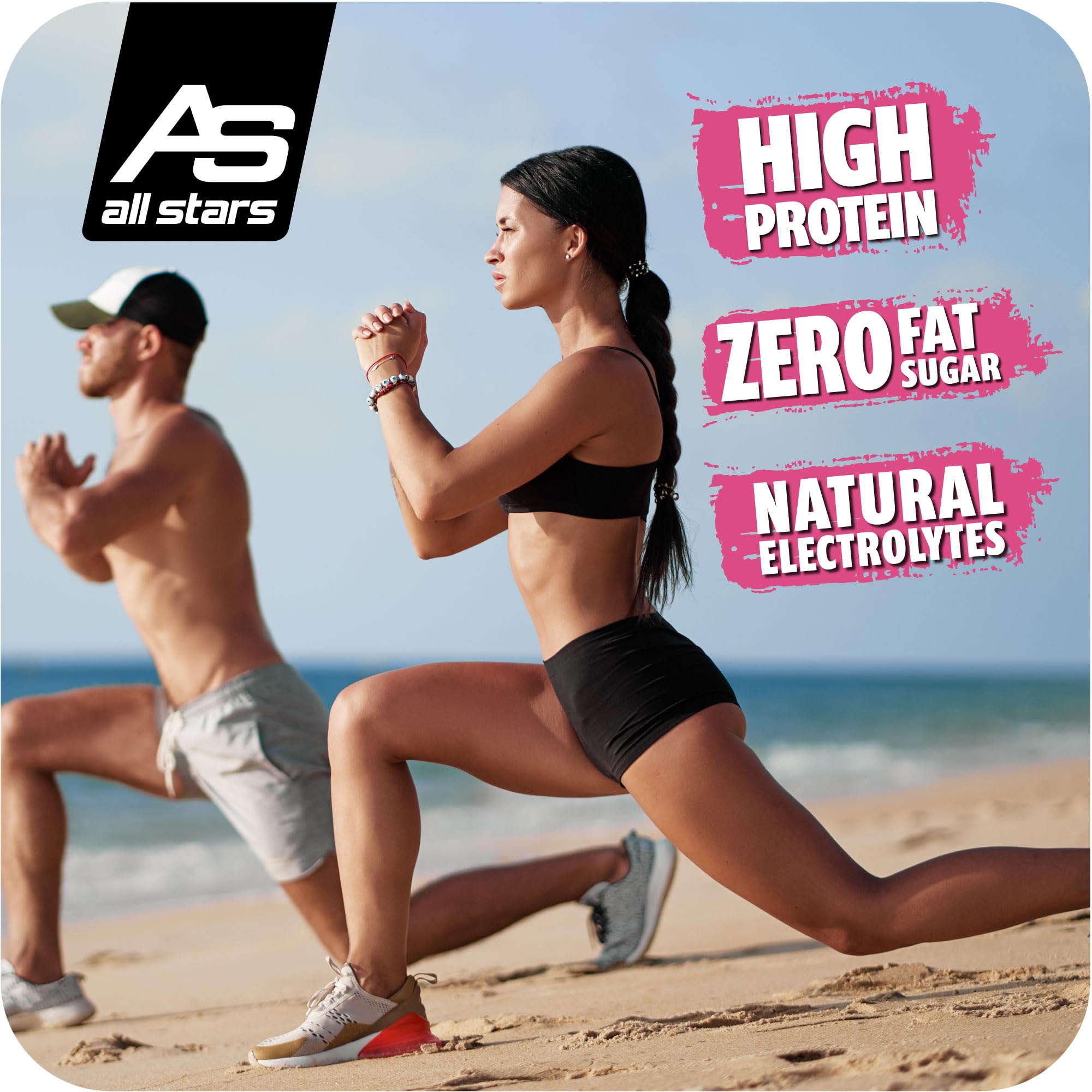 All Stars CLEAR WHEY ISOLATE, lecker, fruchtiger Eiweißdrink ohne Zuckerzusatz, Erfrischungsgetränk für Sportler mit hochwertigem Whey Protein Isolat mit nur 79 Kalorien, 12 x 500ml, Mixed Berry
