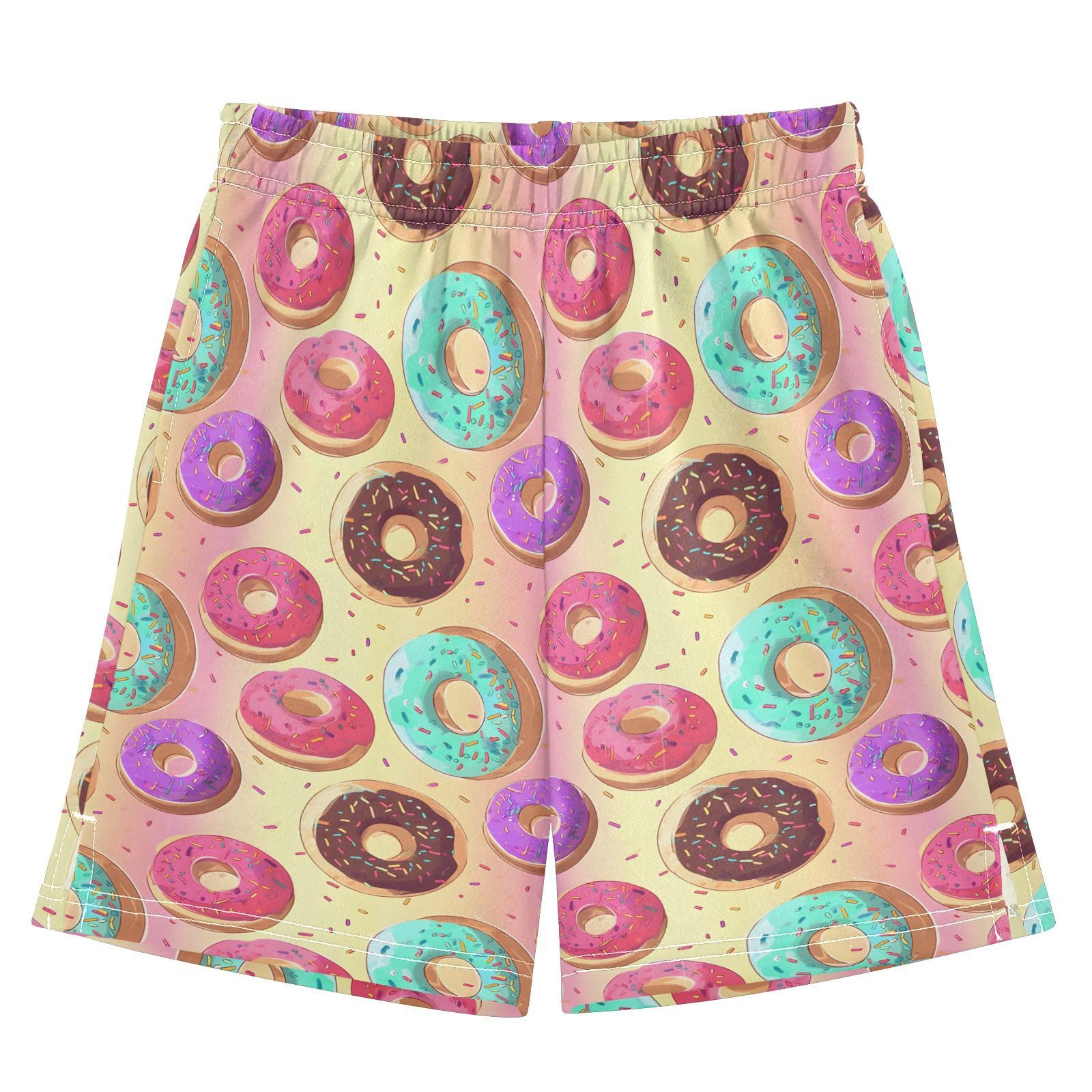 panksolu boy Shorts Colorful Doughnut Youth Athletic Shorts for Boys and Girls 10-11 Y Multicolor