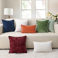 Vista 8 de decorUhome Juego de 2 fundas de almohada de felpilla suave de otoño de 18 x 18 pulgadas, fundas de almohada decorativas de terciopelo neutro