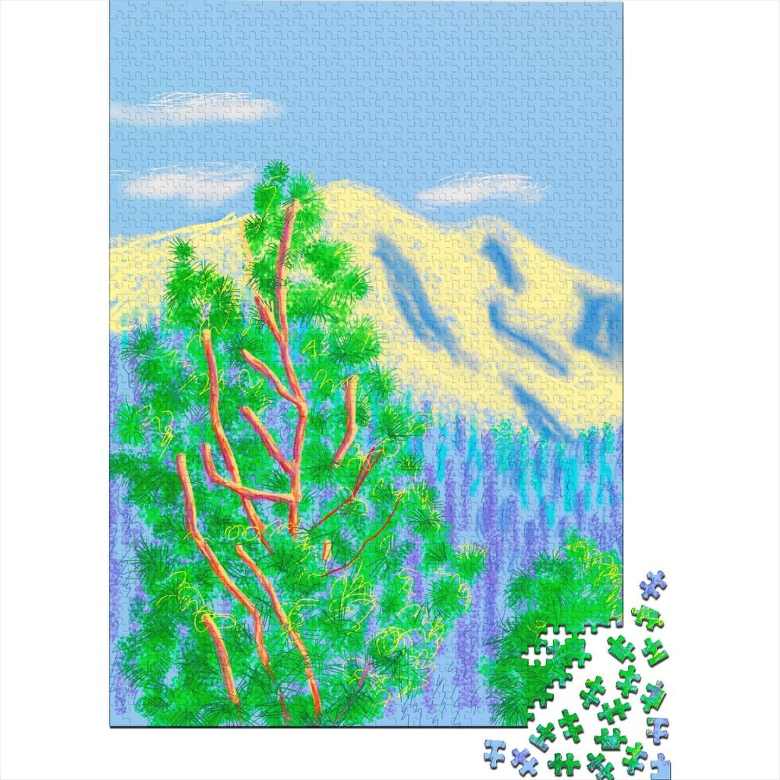 David Hockney Puzzle Wooden 1000 Pieces Oil Painting Jigsaws Impossible Museum Jigsaws Fine Art Puzzles Challenge Toy Home Decoration