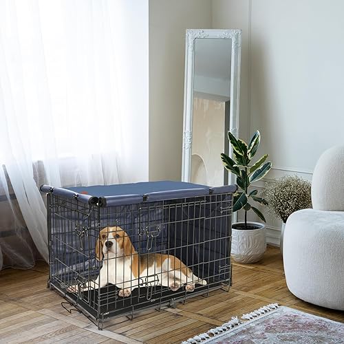Miniatura 5 de Funda para Caja de Perro - Fundas para Perrera Compatibles con Caja de Perro de 36 Pulgadas, Poliéster de Doble Puerta para Jaula de Cachorro con