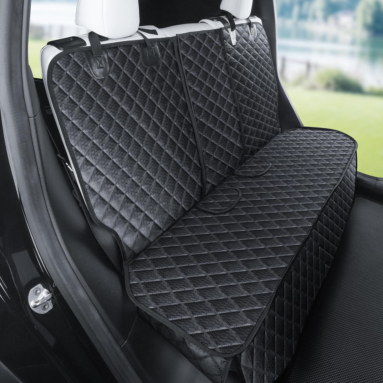 EVMODS 2024 Upgraded for Tesla Dog Car Seat Cover Protector Rear Seat Covers for Back Seat Wear-Resistant Kick Seatback Mats for Tesla Model Y/3 Accessories