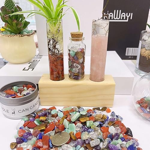 Miniatura 106 de Piedras pulidas pulidas de cristal de fluorita de 1 libra para acuario, piedras pulidas, chips de cristal de forma irregular, a granel, piedras