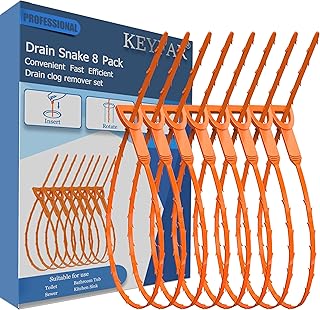 Sponsored Ad - 8 Pack 25inch Drain Snake Clog Remover, Drain Hair Remover, Sink Snake Drain Auger Cleaner Tool For Bath Tu...