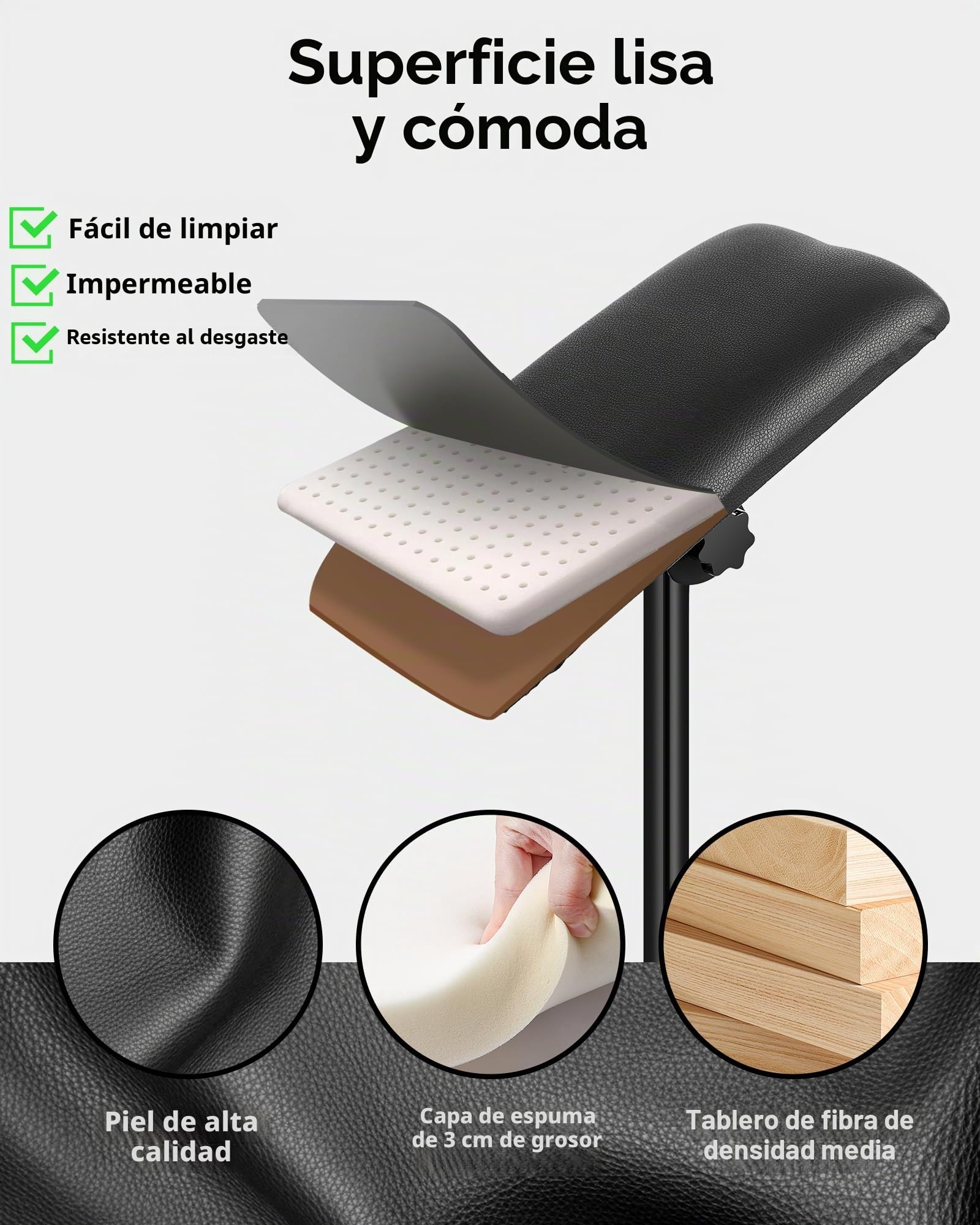 Apoyabrazos Tattoo, Reposabrazos Tattoo Con Almohadilla De Esponja Extendida Y Soporte De Metal, Soporte Para Tatuajes Plegable De Altura Ajustable.