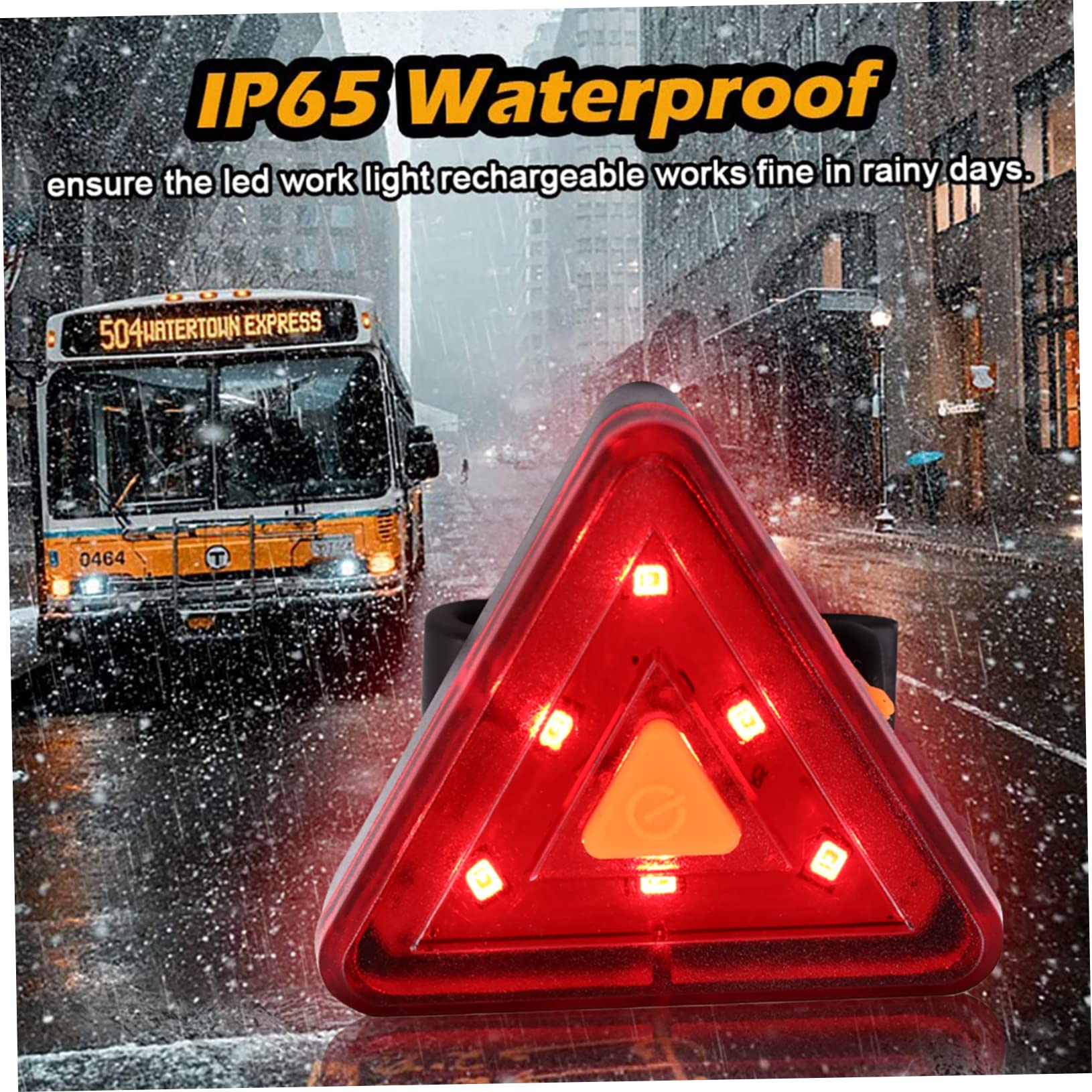 VINTORKY 1Pc USB Rechargeable Bike Tail Light Triangle Shape Warning Signal Lamp with Flash Modes for Safe Cycling Compact and Easy to Install Electric Bicycle Accessory