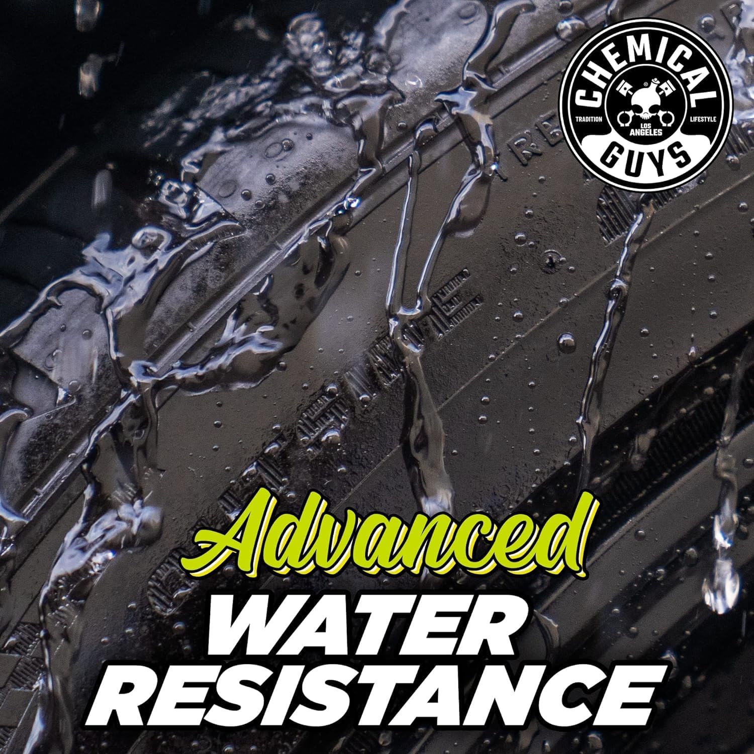 Chemical Guys Galactic Black Wet Look Tire Shine Dressing, 16 fl oz + Wonder Wave Durafoam Contoured Large Tire Dressing Applicator Pad, Pack of 2 - HOL457 - Image 4