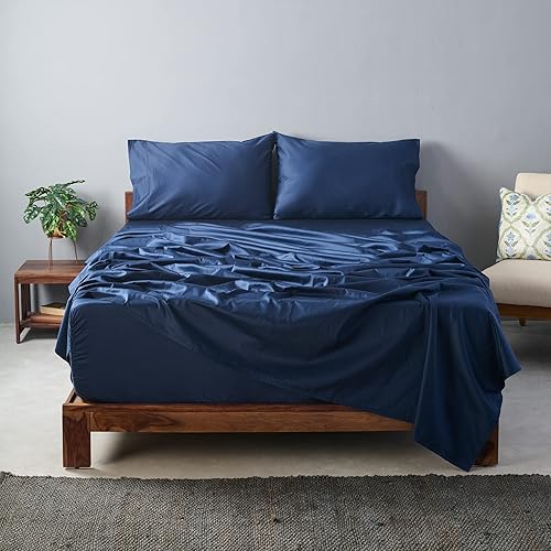 Weddingly Sábanas 100% de algodón egipcio Giza con certificación CEA, juego de 4 piezas, sello dorado acreditado, bolsillo profundo, grapas