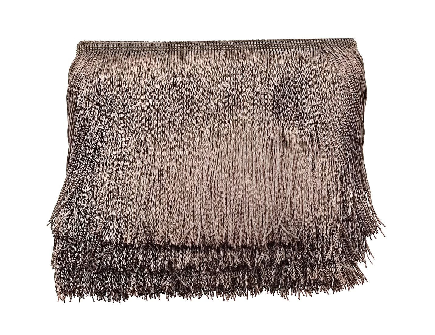 Yalulu 10 Meters Latin Fringe Polyester Tassel Lace Trimming DIY Latin Macrame Samba Dance Clothing Curtain Lace Trim Clothes Accessories (Khaki)