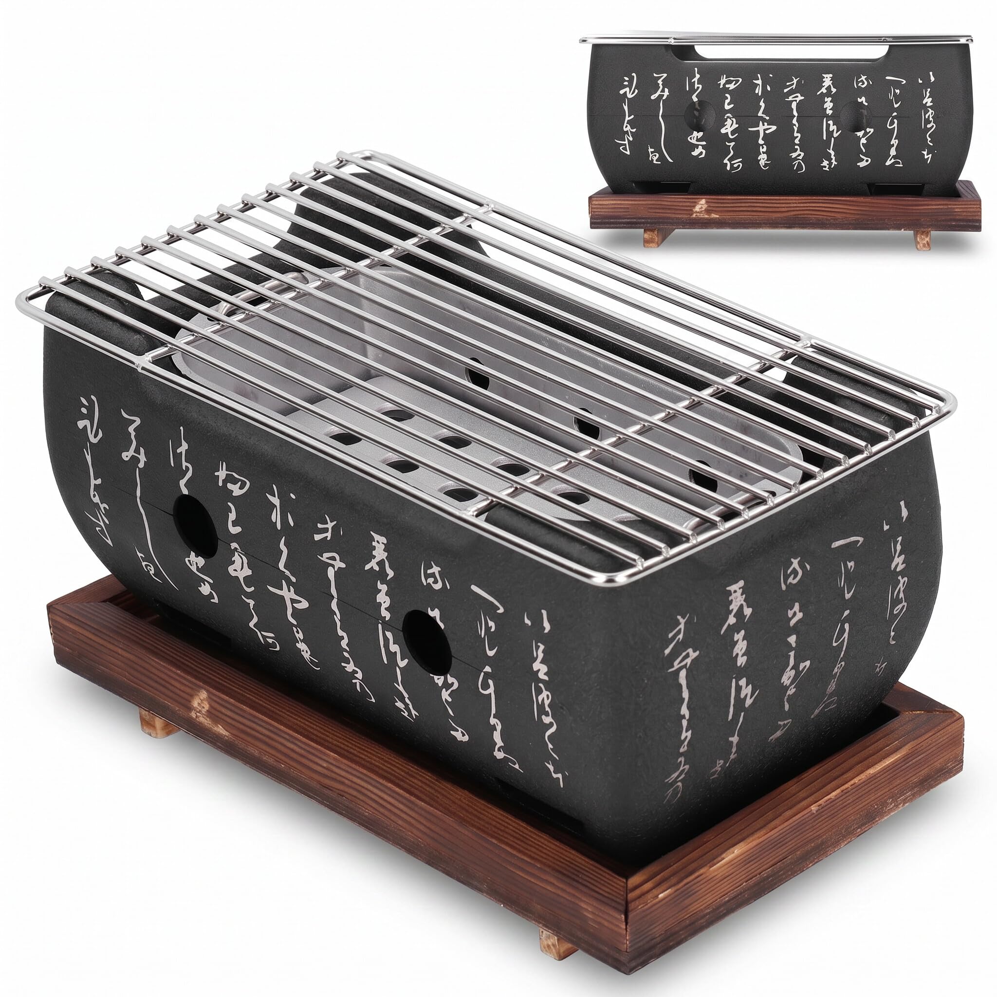 Réchaud à charbon de bois domestique et kit de barbecue japonais de table portable