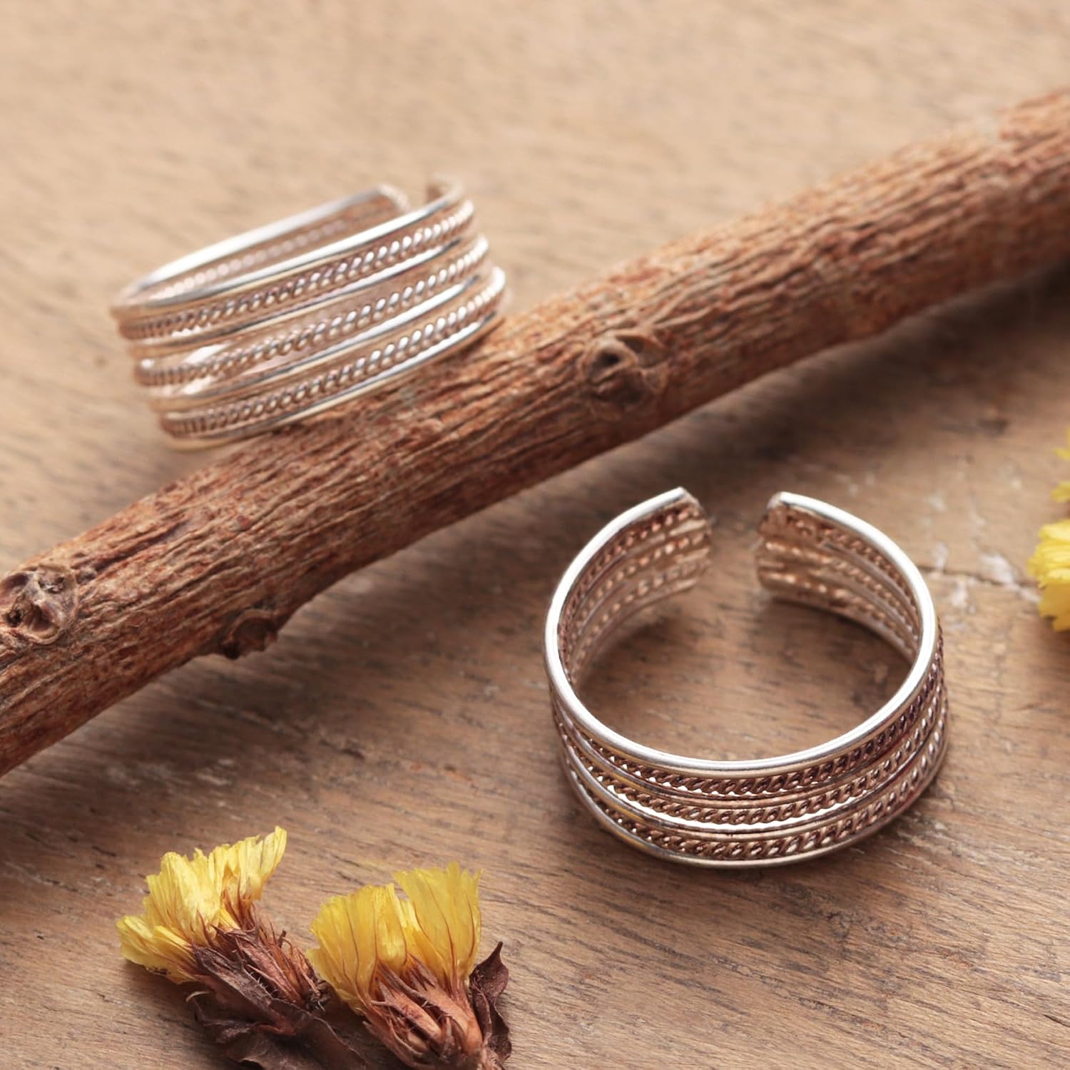 NOVICA No Stone .925 Sterling Silver Toe Ring 'Enchanting Charm'