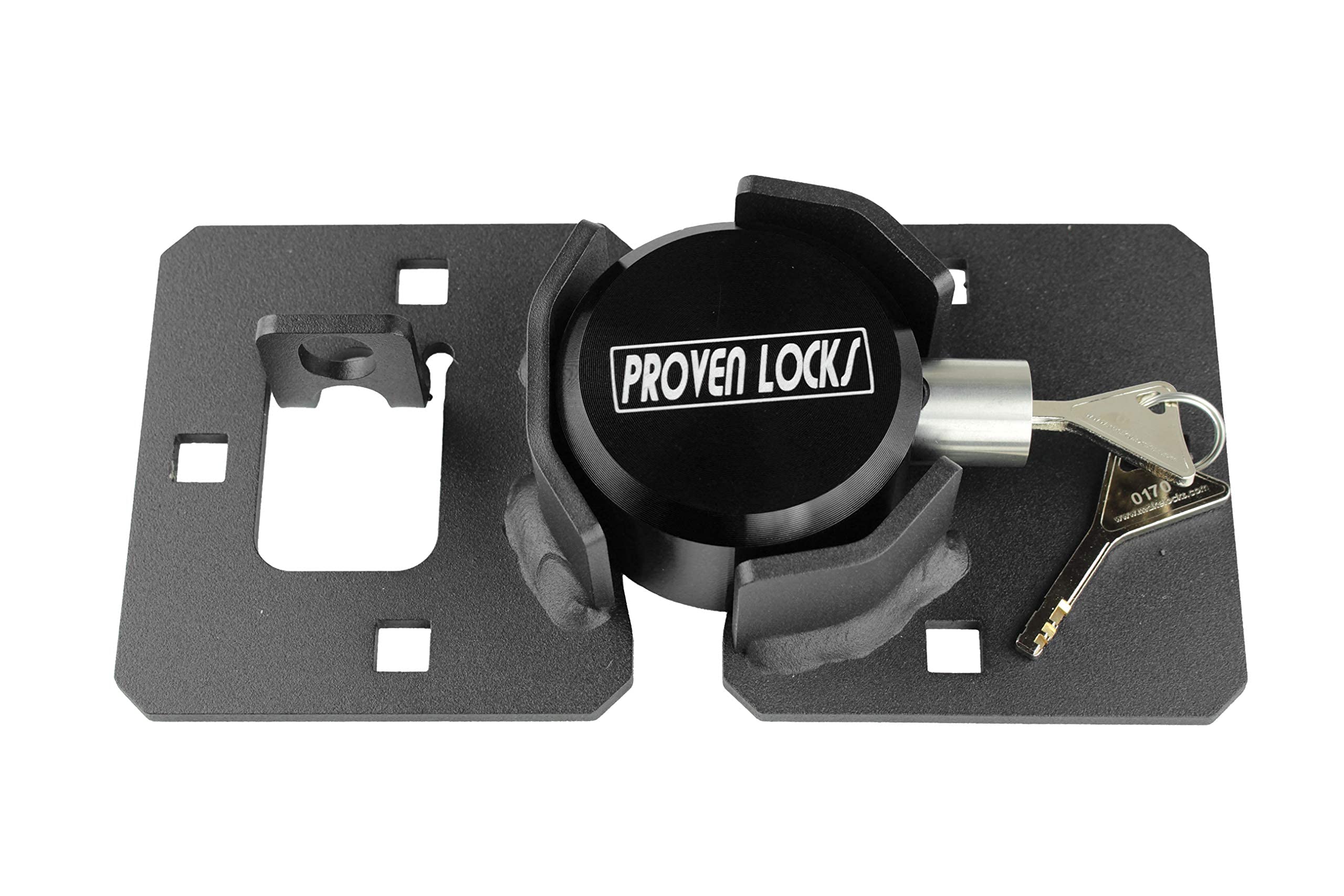 Proven Industries Puck Lock and Hasp Kit, Storage-Door Lock, Made in The USA, (Black)