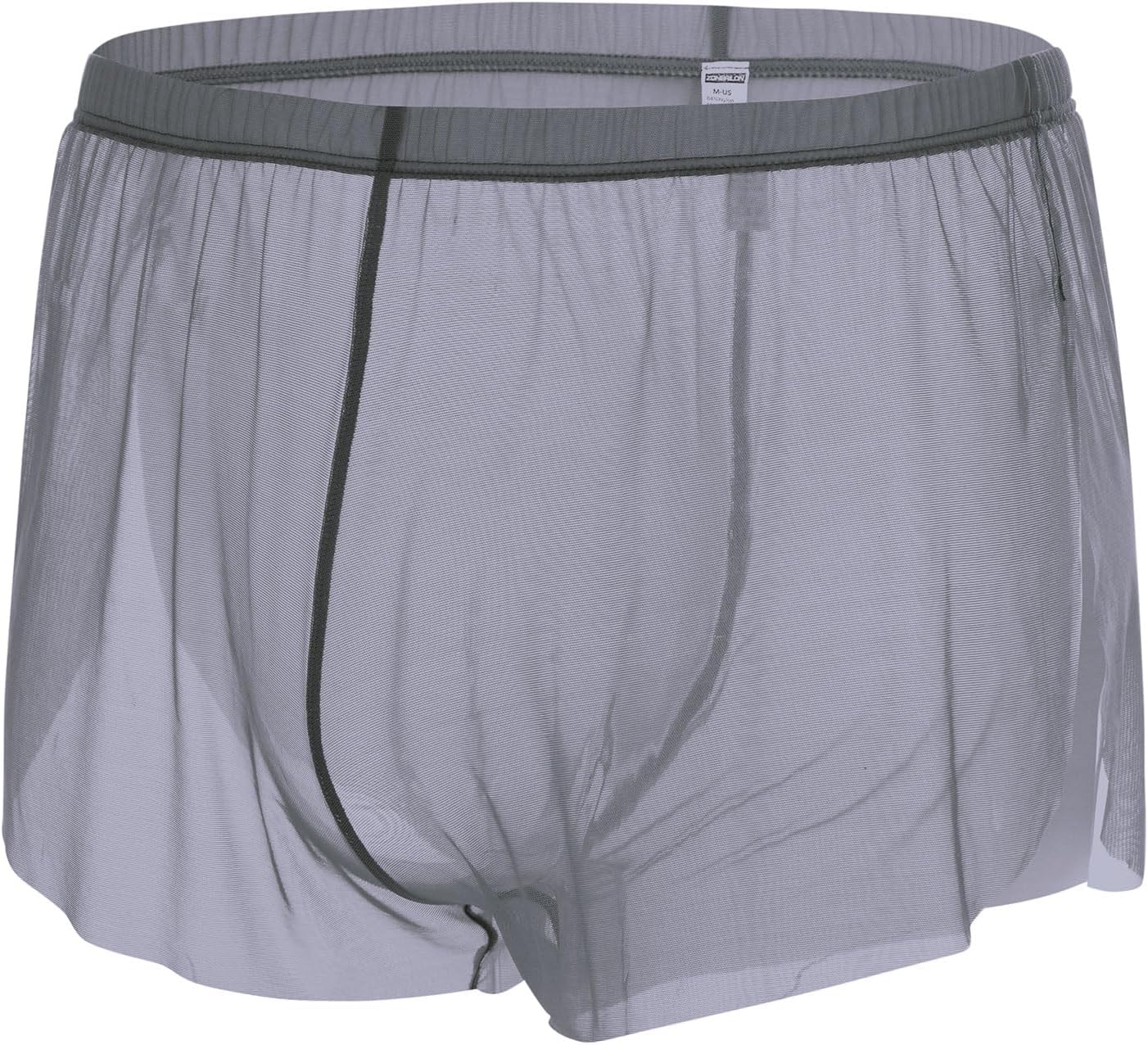 JINSHI Men's Mesh See Through Boxers Sexy Silk Underwear Sheer boxer trunk, Athletic Ultra-thin Split Side Loose Shorts - Image 3