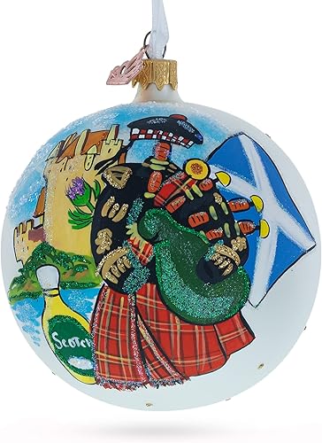 Miniatura 6 de Escocia, Gran Bretaña Bola de cristal Adorno de Navidad 4 pulgadas