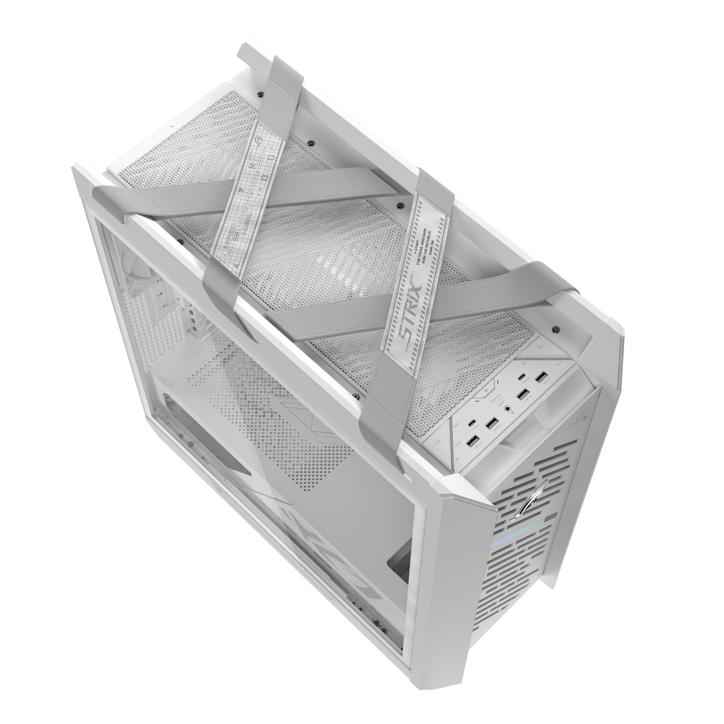 ASUS ROG Strix Helios II White Edition EATX - Carcasa para PC de Media Torre para Juegos, con Paneles Laterales de Vidrio Templado duales, Soporte para GPU de hasta 450 mm de Largo, Soportes para