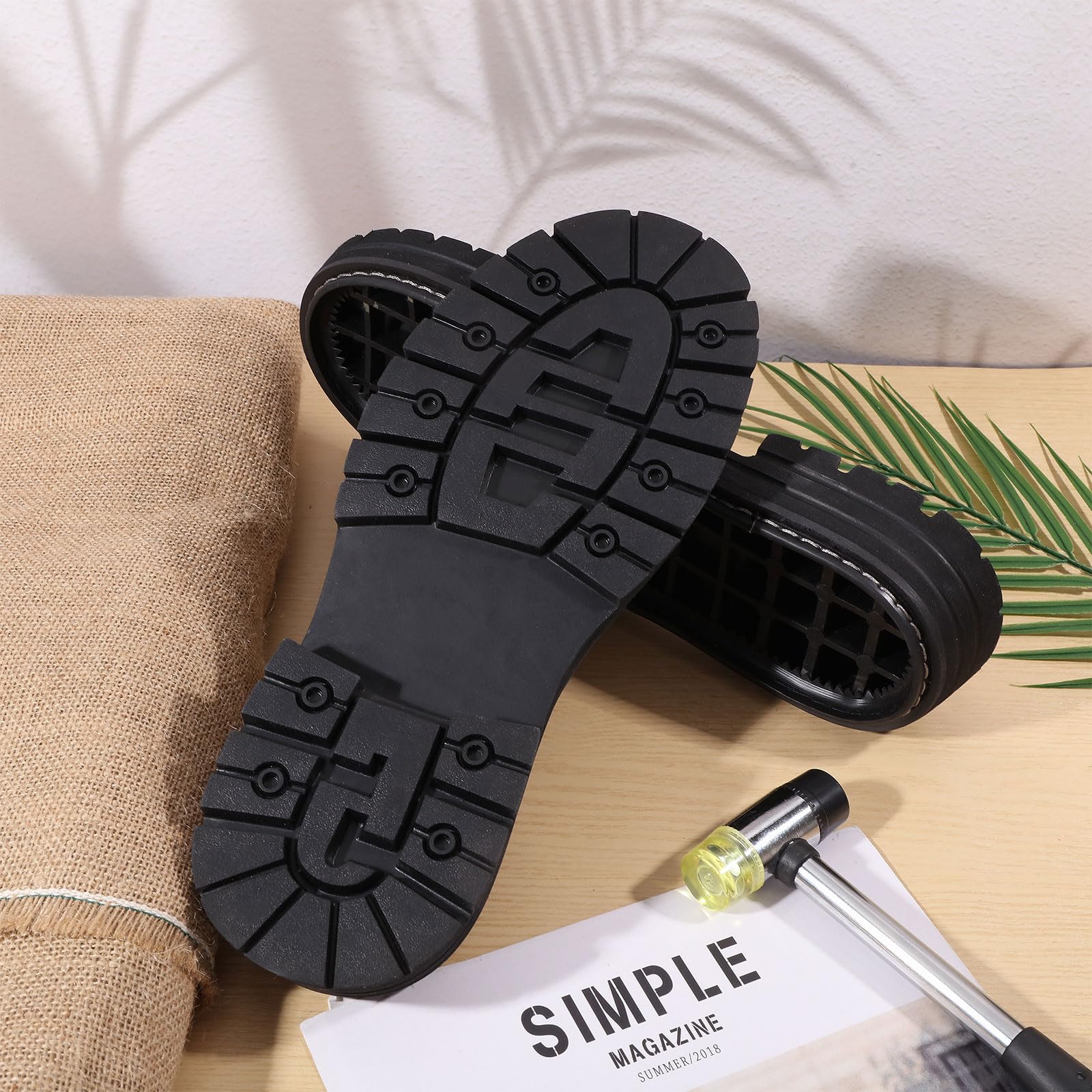 CHGCRAFT Suela de goma de repuesto para zapatos, 1 par, antideslizante, protector de reparación de zapatos para parte inferior, color negro, 42 EU