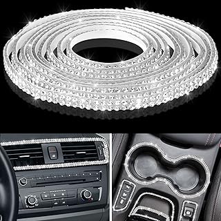 Kingdder 16.4Ft White Bling Crystal Rhinestone Trim for Car Interior & Exterior Decoration